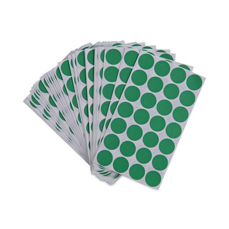 Universal Self-Adhesive Removable Color-Coding Labels, 0.75" dia., Green, PK1008 UNV40115